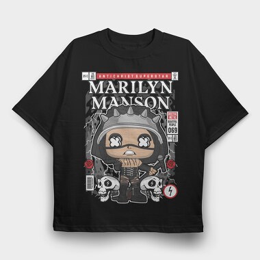 Marilyn Manson, Tricou Oversize Barbati (Unisex)