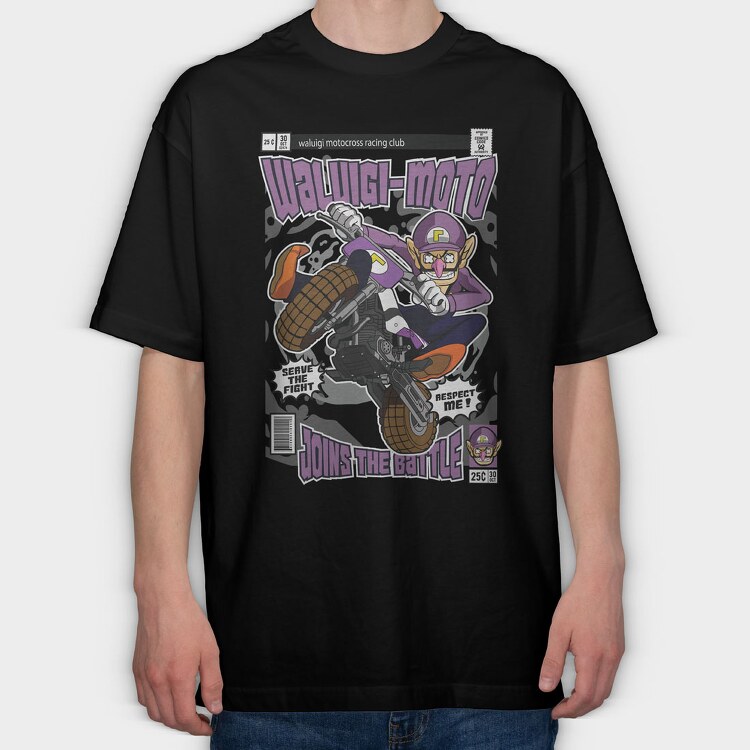 Waluigi Motocross, Tricou Oversize Barbati (Unisex)