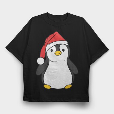Christmas Penguin, Tricou Oversize Barbati (Unisex)