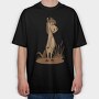 Horse Cartoon, Tricou Oversize Barbati (Unisex)