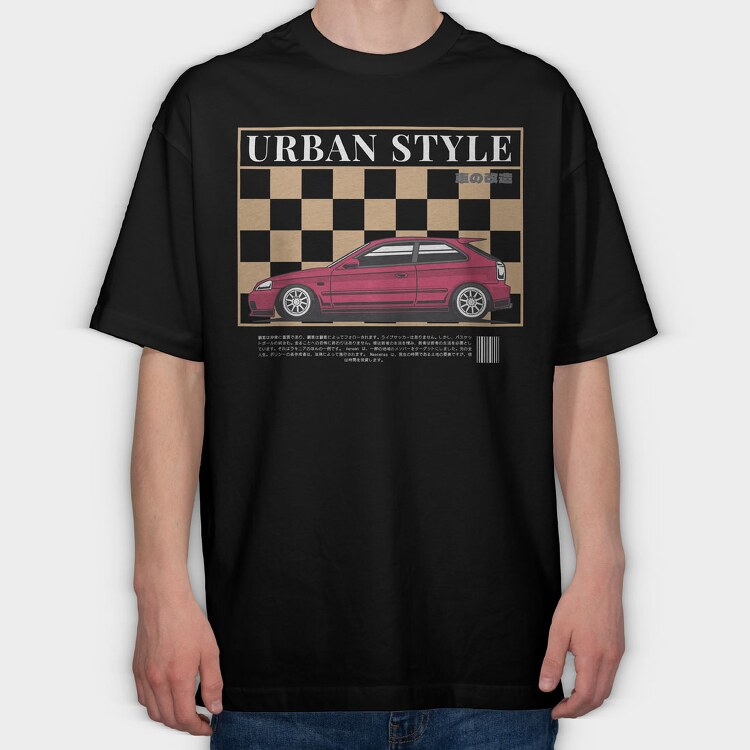Honda Civic 93, Tricou Oversize Barbati (Unisex)