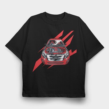 Motor Detail Red Car, Tricou Oversize Barbati (Unisex)