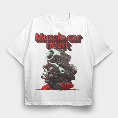 Muscle Car Heart Engine Anime, Tricou Oversize Barbati (Unisex)