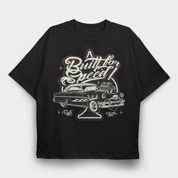 Built for Speed Hotrod Old, Tricou Oversize Barbati (Unisex)