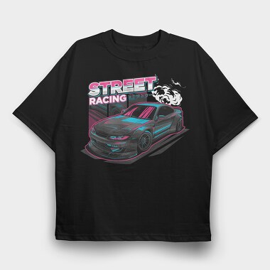 Street Racing, Tricou Oversize Barbati (Unisex)