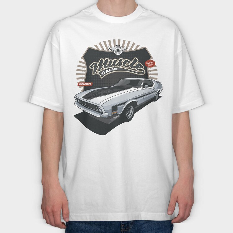 1972 Ford Mustang Mach 1 Fastback, Tricou Oversize Barbati (Unisex)