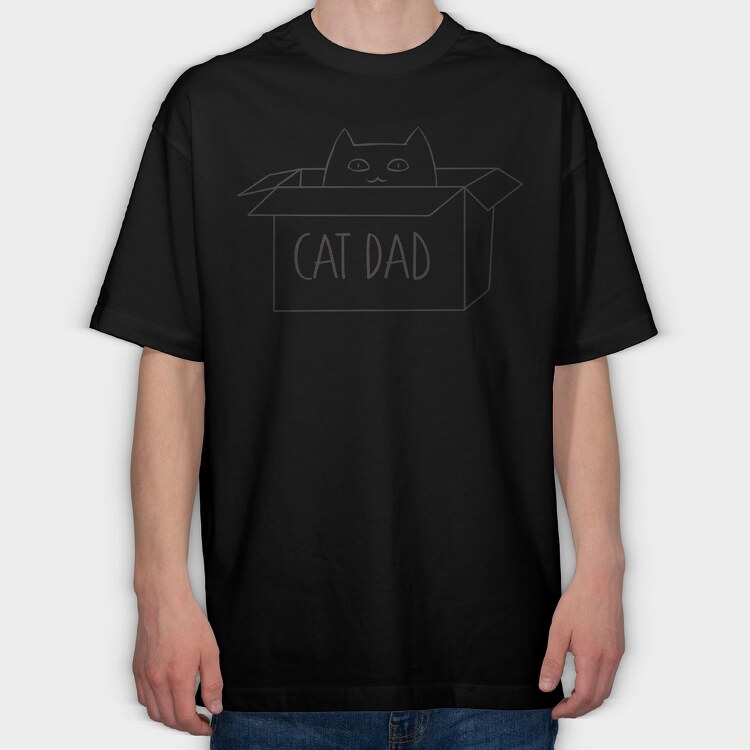 Cat Dad 2, Tricou Oversize Barbati (Unisex)
