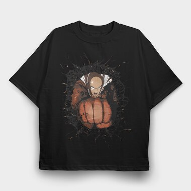 Saitama Kick One Punch Man, Tricou Oversize Barbati (Unisex)