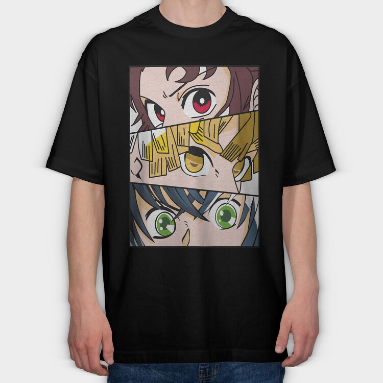 Kimetsu No Yaiba, Tricou Oversize Barbati (Unisex)