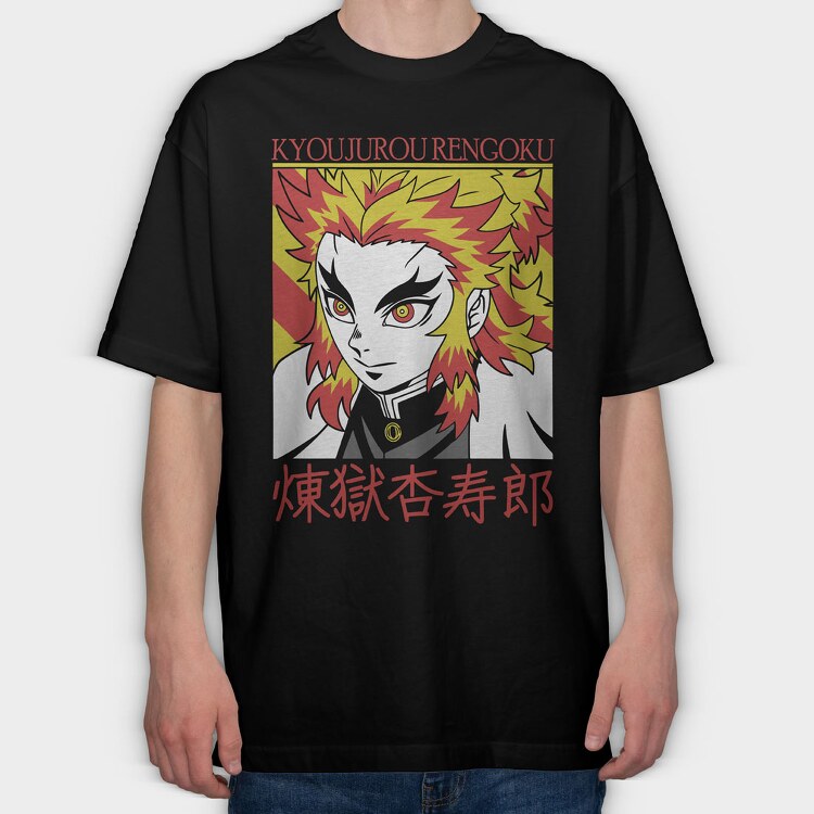 Kyojuro Rengoku, Tricou Oversize Barbati (Unisex)
