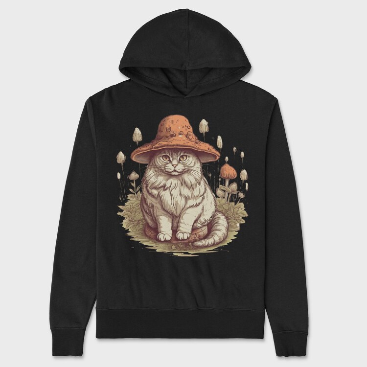 Mushroom Cat Hat, Hanorac Oversize Barbati (Unisex)