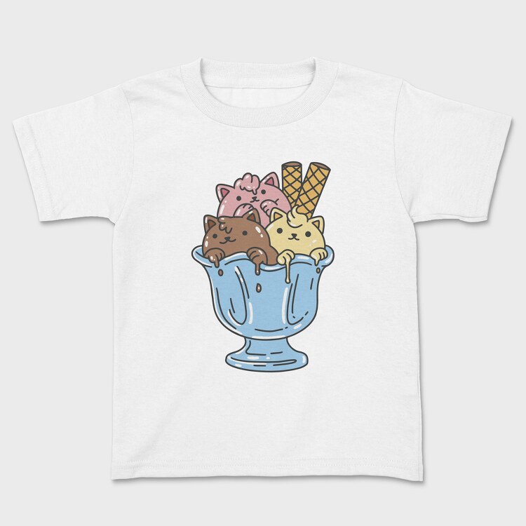 Cute Cats Ice Cream Bowl, Tricou Copii