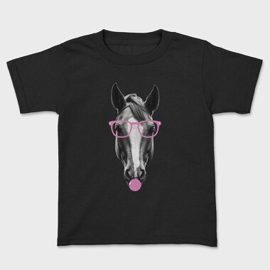 Horse Bubblegum Monochrome, Tricou Copii