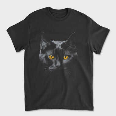 Monochrome Cat Contrast Yellow Eyes, Tricou Barbati (Unisex)