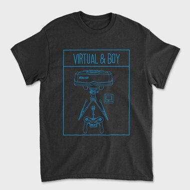 Retro Gaming Virtual And Boy, Tricou Barbati (Unisex)