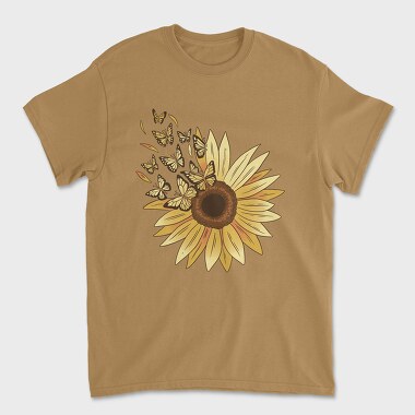 Sunflower and Butterflies, Tricou Barbati (Unisex)