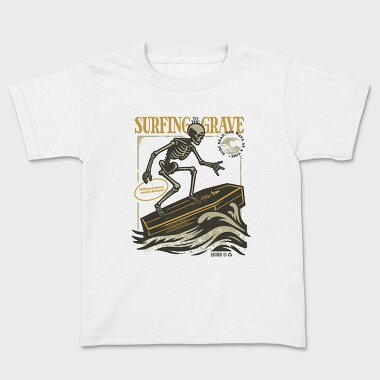 Surfing Grave Skeleton, Tricou Copii