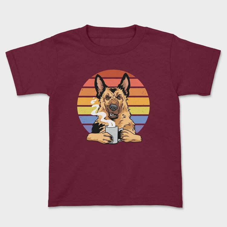 Angry German Shepherd Coffee, Tricou Copii