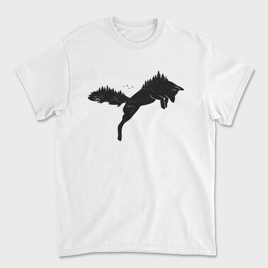 Hunting Fox Silhouette, Tricou Barbati (Unisex)