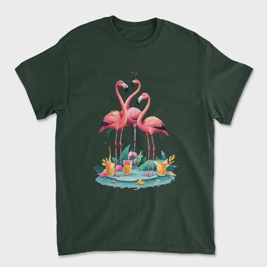 Three Flamingos, Tricou Barbati (Unisex)