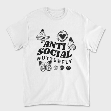 Anti Social Butterfly, Tricou Barbati (Unisex)