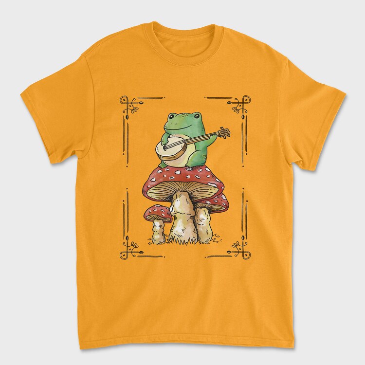 Banjo Frog on a Mushroom, Tricou Barbati (Unisex)