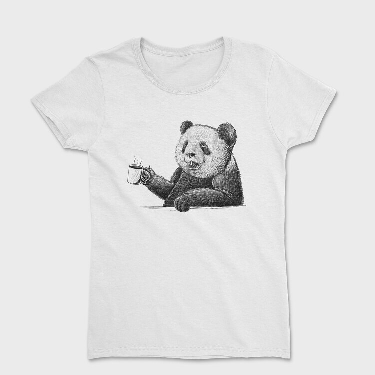 Coffee Panda Sketch, Tricou Femei