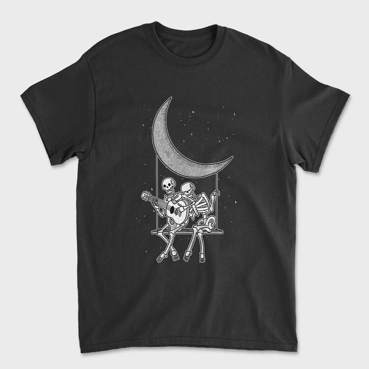 Skeletons Couple Guitar Moon, Tricou Barbati (Unisex)