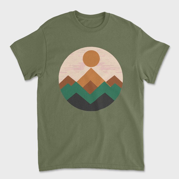 Geometric Retro Mountains, Tricou Barbati (Unisex)