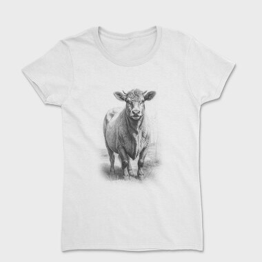 Cow Hand Drawn Style Braunvieh, Tricou Femei