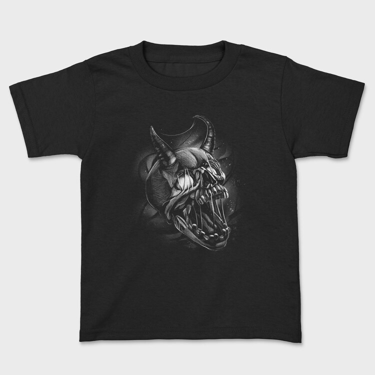 Creepy Skull Monochrome, Tricou Copii