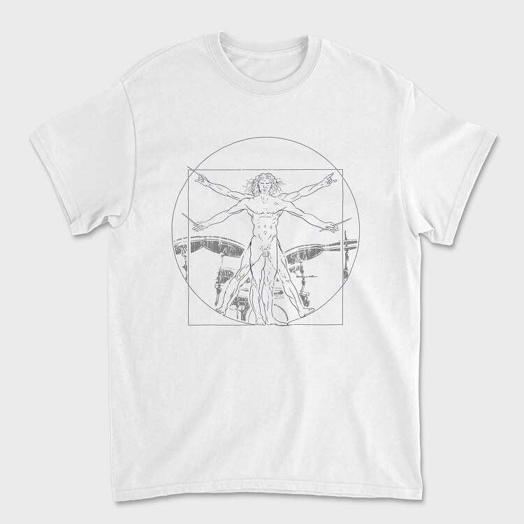 Vitruvian Drummer, Tricou Barbati (Unisex)