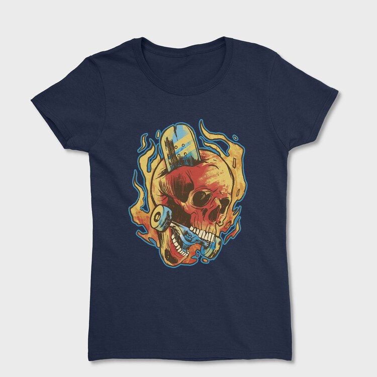 Skull Skater in Fire, Tricou Femei