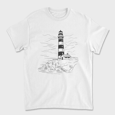 Lighthouse Illustration, Tricou Barbati (Unisex)