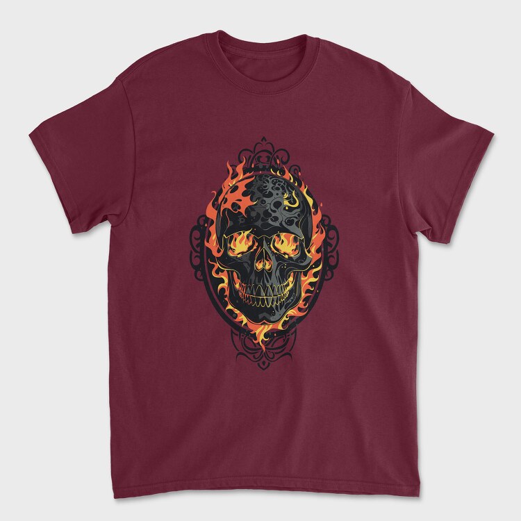 Gothic Skull on Fire, Tricou Barbati (Unisex)