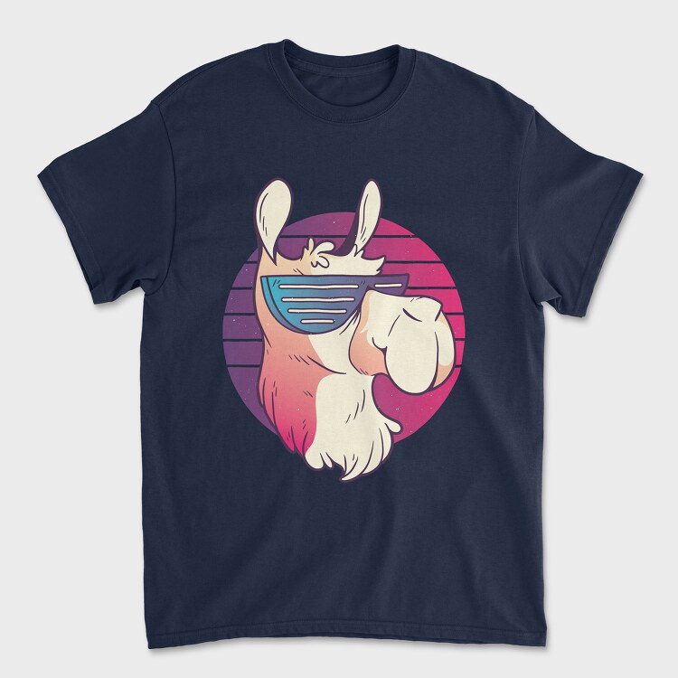 Llama Sunglasses Retro, Tricou Barbati (Unisex)