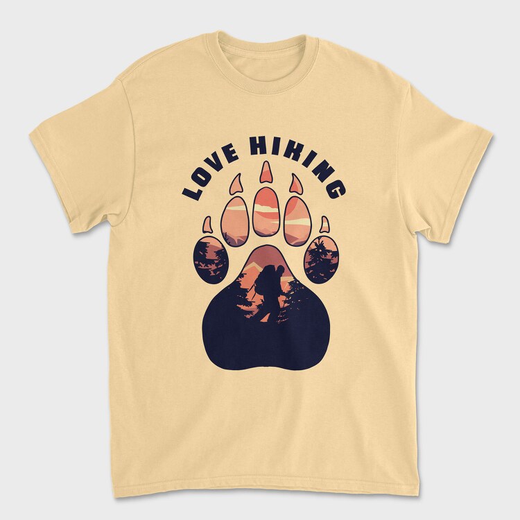 Love Hiking Bear Paw, Tricou Barbati (Unisex)