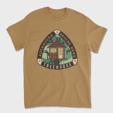 Treehouse Adventure Begins Here, Tricou Barbati (Unisex)