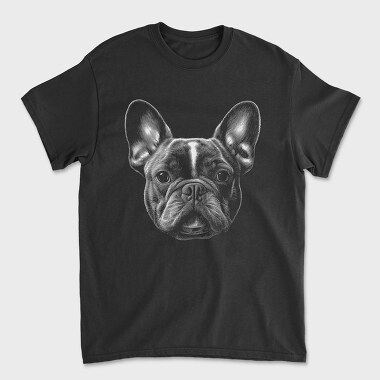 Bulldog Portrait Monochrome, Tricou Barbati (Unisex)