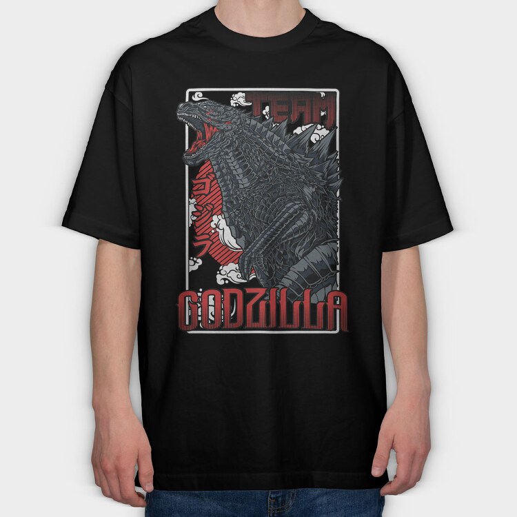 Godzilla Tribute, Tricou Oversize Barbati (Unisex)