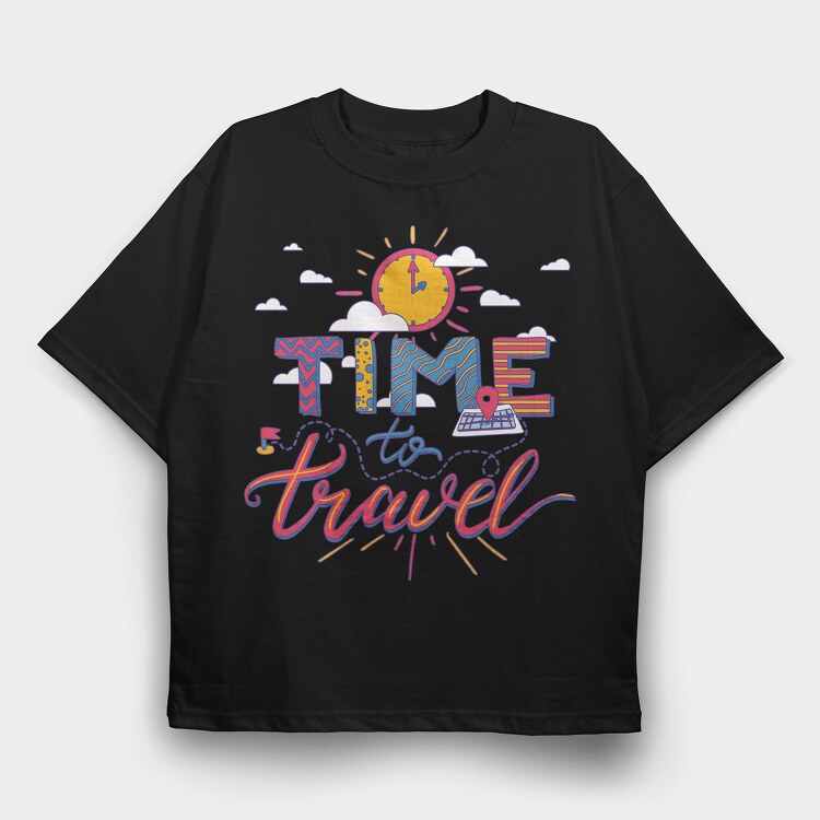 Time to Travel, Tricou Oversize Barbati (Unisex)