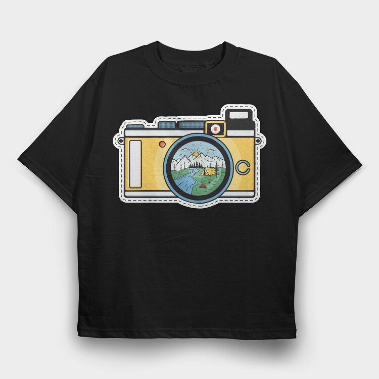 Camping Camera, Tricou Oversize Barbati (Unisex)
