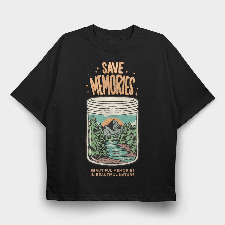 Save Memories Jar, Tricou Oversize Barbati (Unisex)