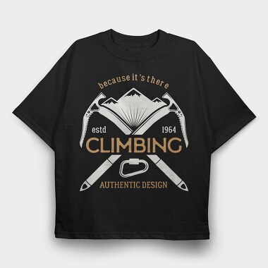 climbing mountain, Tricou Oversize Barbati (Unisex)