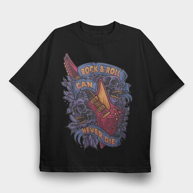 Rock and Roll Can Never Die, Tricou Oversize Barbati (Unisex)