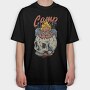 Camp Trip With Campfire on the Skull, Tricou Oversize Barbati (Unisex)
