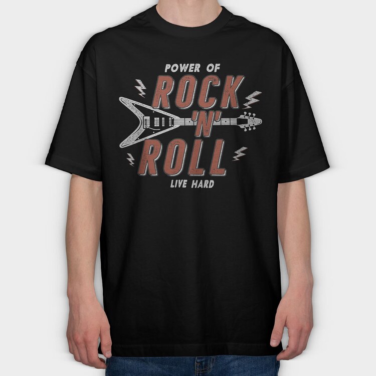 Rock N Roll Color, Tricou Oversize Barbati (Unisex)