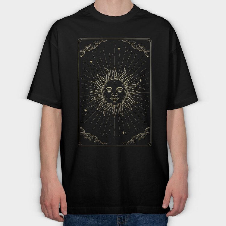 The Sun Tarot Card, Tricou Oversize Barbati (Unisex)
