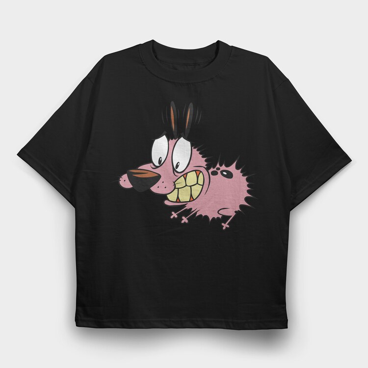 Cartoon Retro Courage the Cowardly Dog 1, Tricou Oversize Barbati (Unisex)