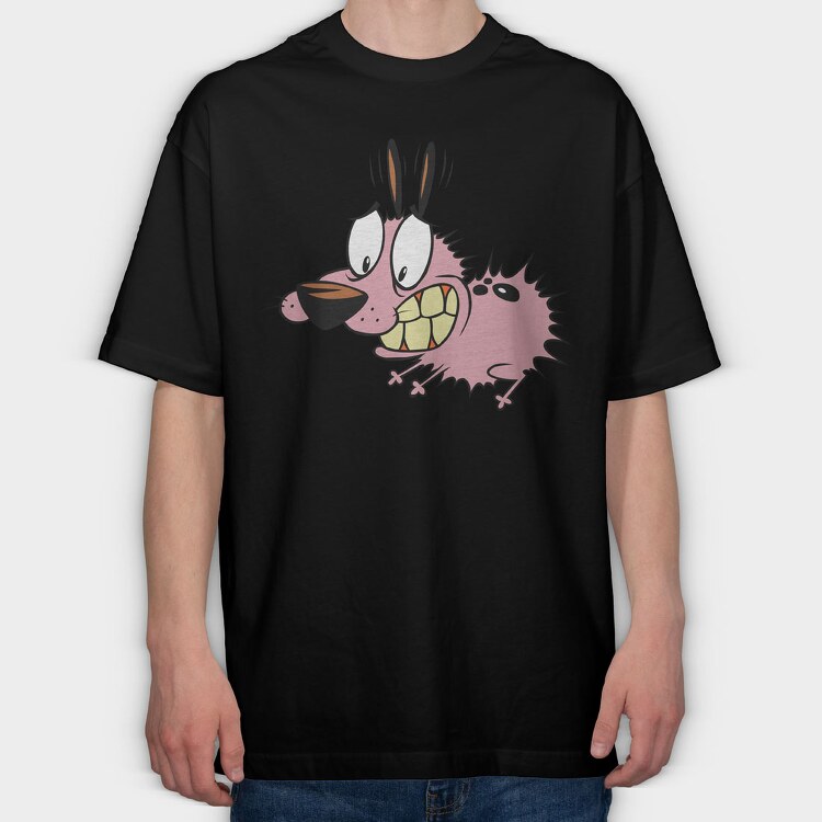 Cartoon Retro Courage the Cowardly Dog 1, Tricou Oversize Barbati (Unisex)